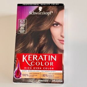 SCHWARZKOPF Keratin Hair Color 5.0 Medium Brown NIB